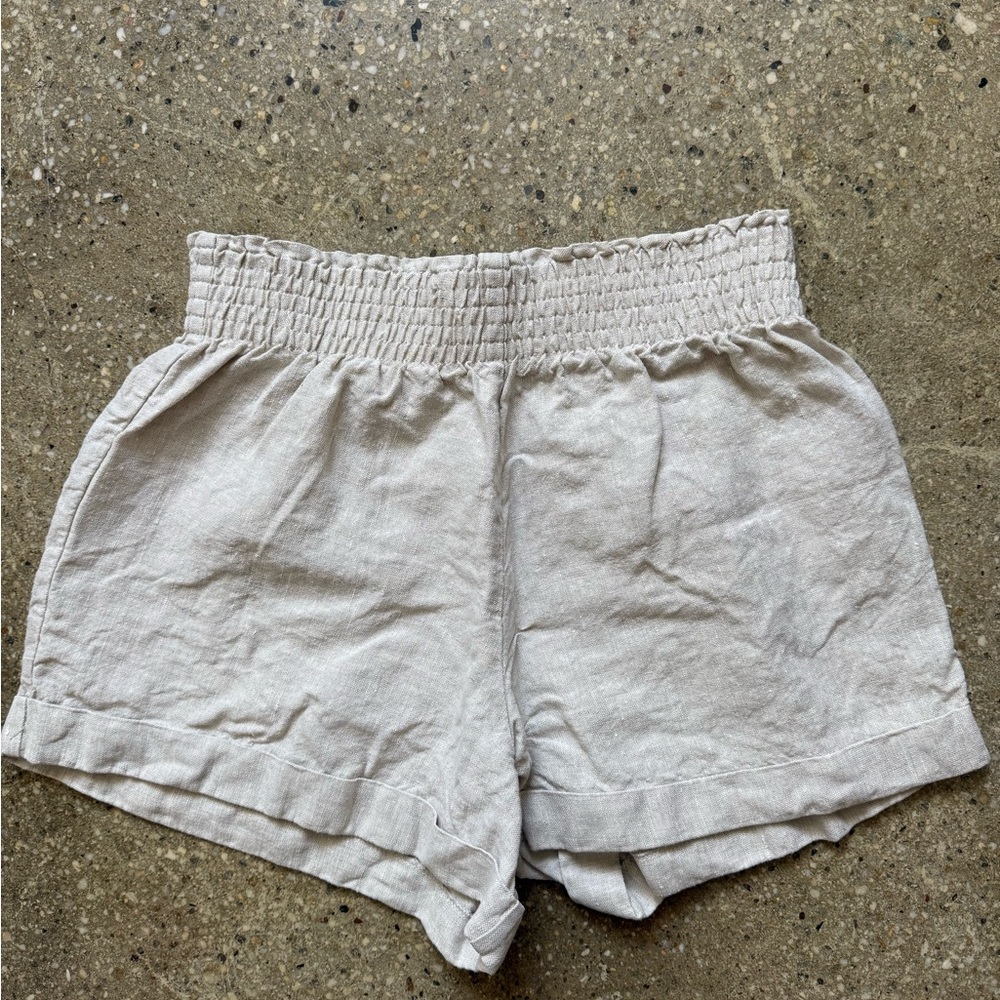 Reformation Linen Shorts - Beige, Small